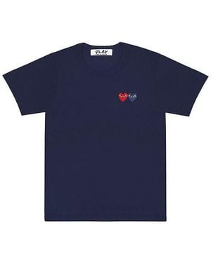 COMME DES GARÇONS PLAY (Wmns) Double Hearts Logo Tee - Blue