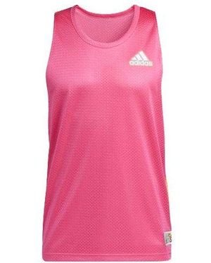 adidas Prd Bos Bb Jrsy Slim Fit Printing Sports Basketball Jersey/Vest - Pink