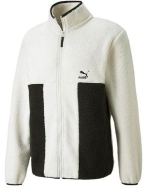PUMA Logo Clsx Sherpa Jacket - White