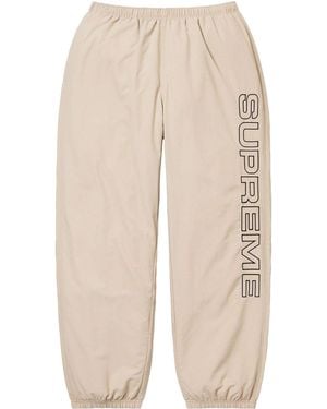 Supreme Spellout Embroidered Track Trousers '' - Natural