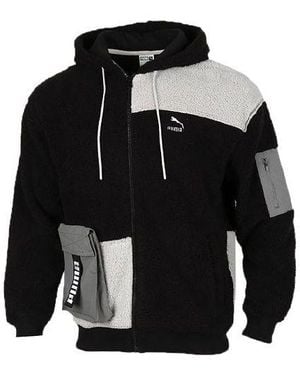 PUMA Retro Block Sherpa Full-Zip Jacket - Black