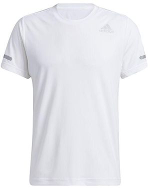 adidas Elevate Train T Reflective Training Sports Short Sleeve - White