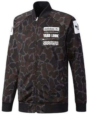 adidas Originals Logo Printing Reversible Camouflage Sports Jacket - Black