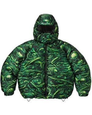 Supreme X H.R. Giger Jacquard Down Puffer Jacket - Green