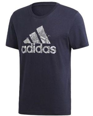 adidas Mh Bos Graph Logo Printing Round Neck Short Sleeve - Blue