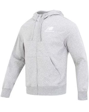 New Balance Essentials Stacked Logo French Terry Jacket 'Classic' - White