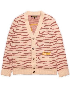 Drew House Sketch Mascot Squiggle Cardigan 'Ivory Mauve' - Pink