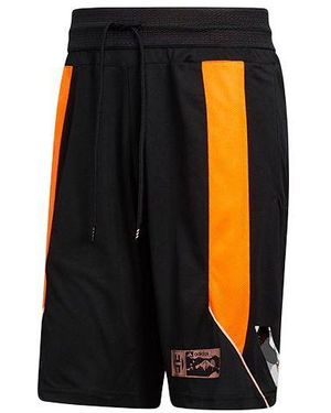 adidas Hdn Gu Kick 365 Contrasting Colours Printing Loose Basketball Sports Shorts - Black