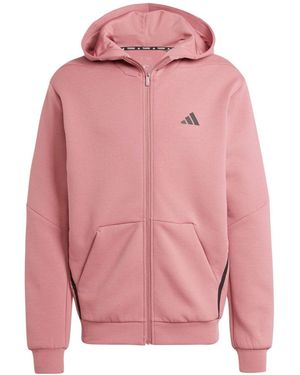 adidas Designed For Training Full-Zip Track Jacket 'Preloved Crimson' - Pink