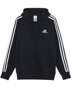 adidas M 3S Ft Fz Hd Train Jacket Coat - Black