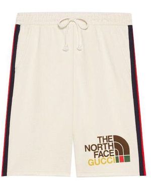 Gucci X The North Face Crossover Webbing Printing Cotton Shorts - Natural