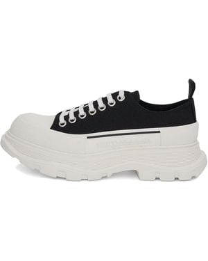 McQueen Tread Sleek Lace-Up Sneakers - Black