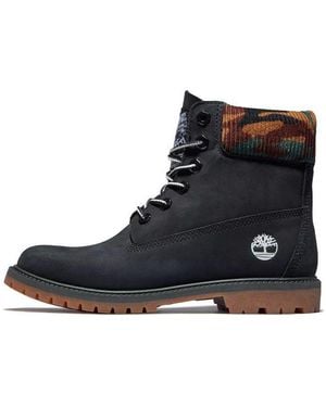 Timberland (Wmns) Heritage 6 Inch Waterproof Boots Nubuck With Camo' - Black