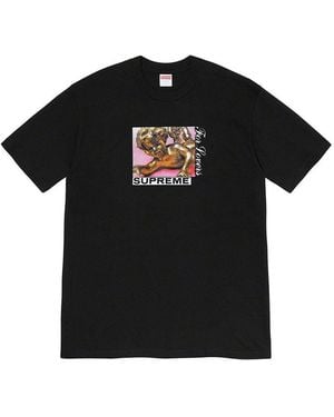 Supreme Week 1 Lovers Tee Cartoon Printing Round Neck Short Sleeve - Black