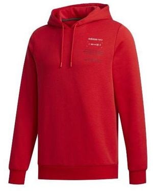 adidas Neo M Cs Hoody 2 Sports Pullover - Red