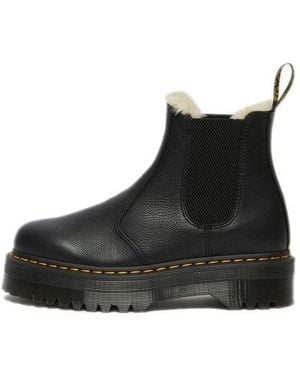 Dr. Martens (Wmns) 2976 Faux Fur Lined Platform Chelsea Boots - Black