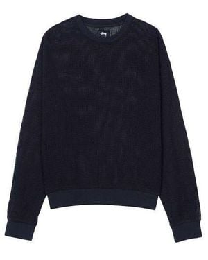 Stussy Pig. Dyed Cotton Mesh Crew - Blue