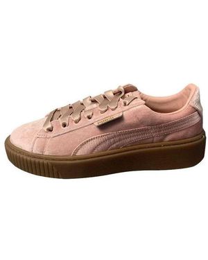PUMA (Wmns) Suede Platform Skateboarding Shoes - Pink