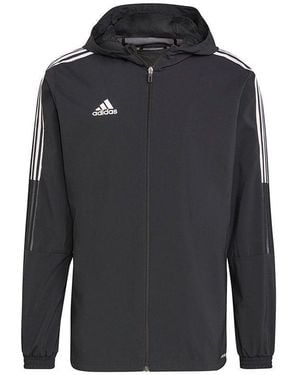 adidas Tiro21 Wb Soccer/Football Training Sports Hooded Logo Jacket - Blue