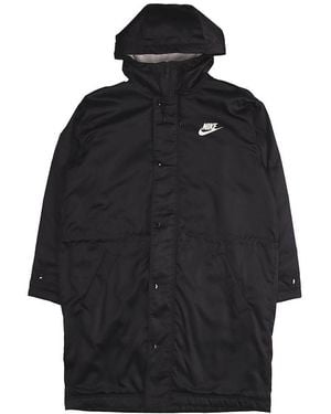 Nike Alphabet Logo Hooded Padded Jacket - Black