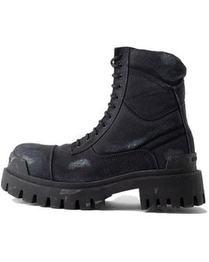 Balenciaga (Wmns) Combat Strike 20Mm Boots 'Washed Cotton' - Black