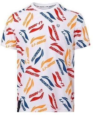 Li-ning Badminton Series Full Print Logo Tee Multi' - Red