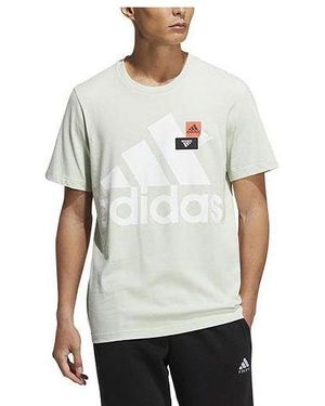 adidas Logo Printing Round Neck Short Sleeve T-Shirt - White
