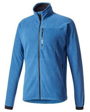 adidas Casual Sports Fleece Stand Collar Slim Fit Jacket - Blue