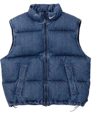Supreme X Nike Denim Puffer Vest - Blue