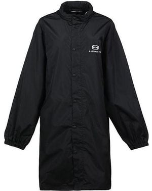 Balenciaga Logo Intarsia Raincoat - Blue