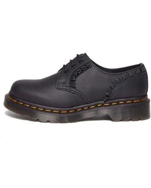 Dr. Martens (Wmns) 1461 Frill Nappa Leather Oxford Shoes - Black