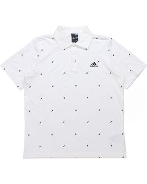 adidas Fi Polo Aop Logo Printing Training Sports Short Sleeve Polo Shirt - White