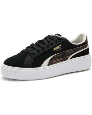 PUMA (Wmns) Suede Plat Form Plaid - Black