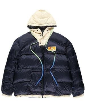 Off-White c/o Virgil Abloh Fw19 Scaffolding Zipped Puffer Arrow Jacket - Blue