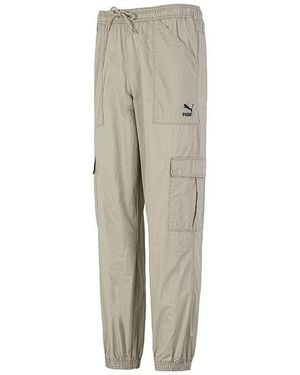 PUMA Woven Cargo Bundle Feet Casual Long Trousers Creamy - Natural