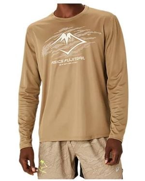 Asics Fujitrail Running Long Sleeves T-Shirt 'Oatmeal' - Natural