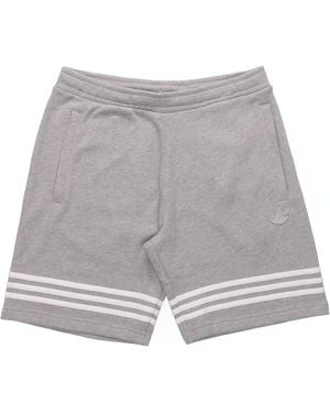 adidas Originals Logo Stripe Casual Sports Shorts - Grey