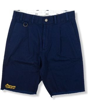 Drew House Stretch Twill Pleated Shorts - Blue