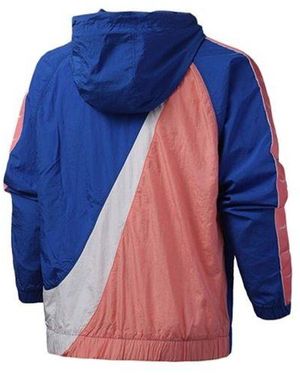 Nike Sportswear Nsw Big Swoosh Back Large Half Zipper Sports Hooded Jacket - Blue