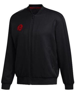 adidas Cny Rose Jkt Back Printing Basketball Sports Jacket - Blue