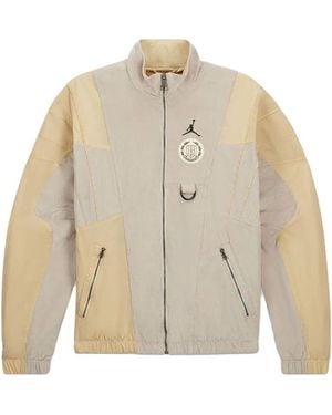 Nike X Htg Crossover Contrast Colour Stitching Logo Stand Collar Jacket Asia Edition - Natural