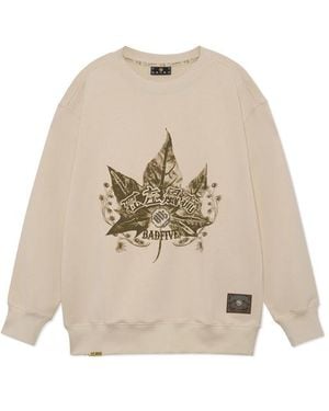 Li-ning Badfive Graphic Sweatshirt 'Khaki' - Natural