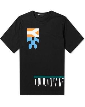 adidas Y-3 Multi Block Graphic Printing Tee - Black