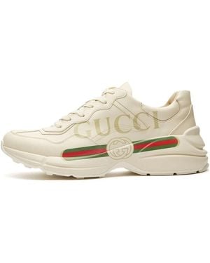 Gucci Rhython Leather Trainer 'Logo' - White