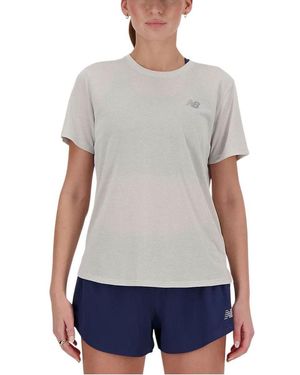 New Balance (Wmns) Athletics T-Shirt 'Ash Heather' - Blue