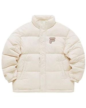Fila Logo Printed Down Jacket - Natural