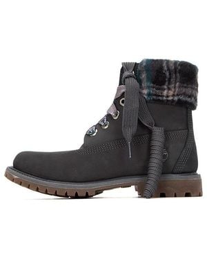 Timberland (Wmns) Lindon Woods 6 Inch Waterproof Boot 'Dark Nubuck And Printed Collar' - Black
