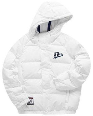 Fila Logo Print Down Jacket - Metallic