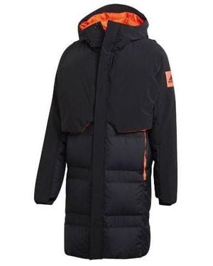 adidas Myshelter Cr Stay Warm Detachable Reversible Vest Sports Reflective Mid-Length Hooded Down Jacket - Blue