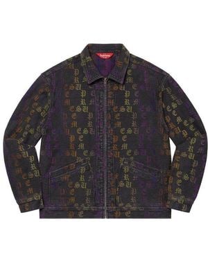 Supreme Gradient Jacquard Denim Work Jacket - Black